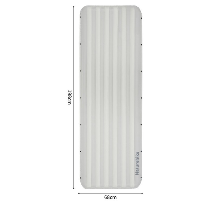 Матрас надувной одинарный Naturehike CNK2450WS035, 95 мм, со встроенной помпой, белый  
