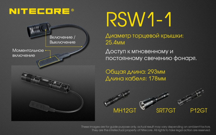 Кнопка тактическая, выносная Nitecore RSW1-1  