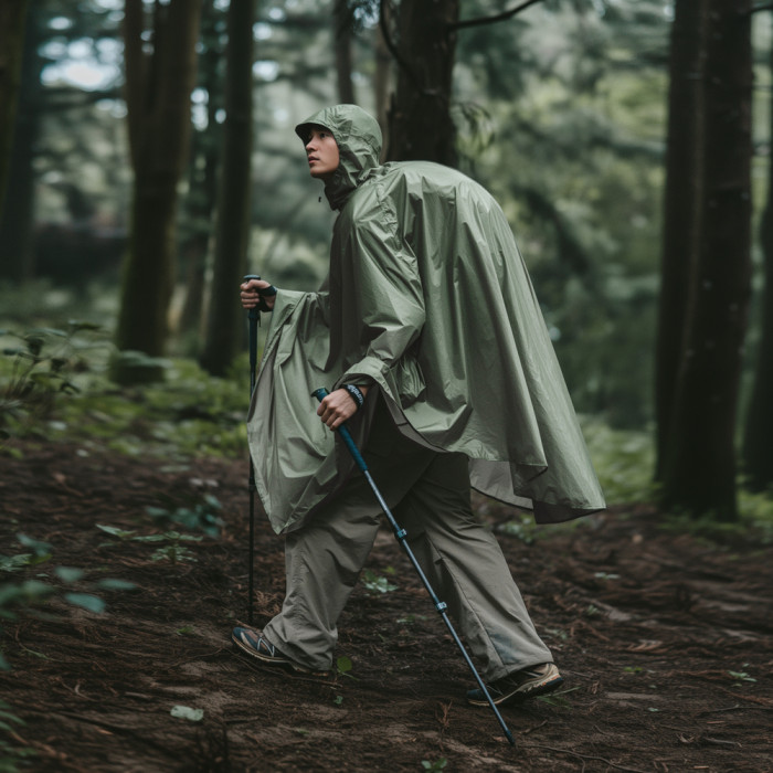 Плащ-дождевик Naturehike CNK2550FS010, размер L, оливковый  