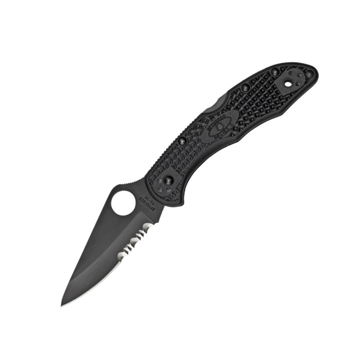 Нож Spyderco Delica 4 Black Blade, полусеррейтор C11PSBBK 