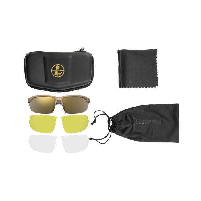 Очки тактические Leupold Tracer с оправой песочного цвета и бронзовыми линзами  