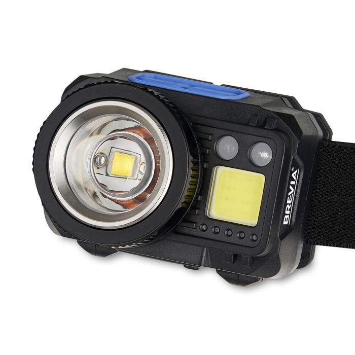 Фонарь налобный BREVIA 550Lm, 3W CREE XPG+COB, 1200mAh/3xAAA, Zoom, Sensor White/Red (14400ERBX1)  