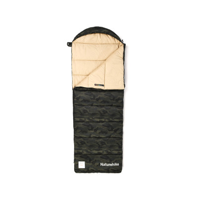 Спальный мешок с капюшоном Naturehike M320 CNK2350WS023, зеленый камуфляж, левый