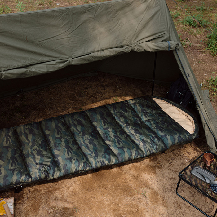 Спальный мешок с капюшоном Naturehike M320 CNK2350WS023, зеленый камуфляж, левый  