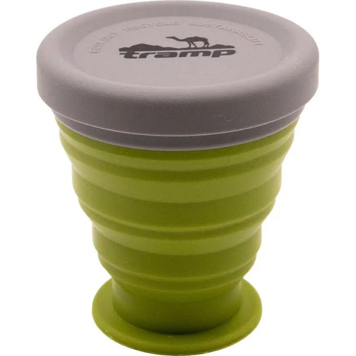 Стакан складной силиконовый с крышкой 200мл Tramp UTRC-126, green  
