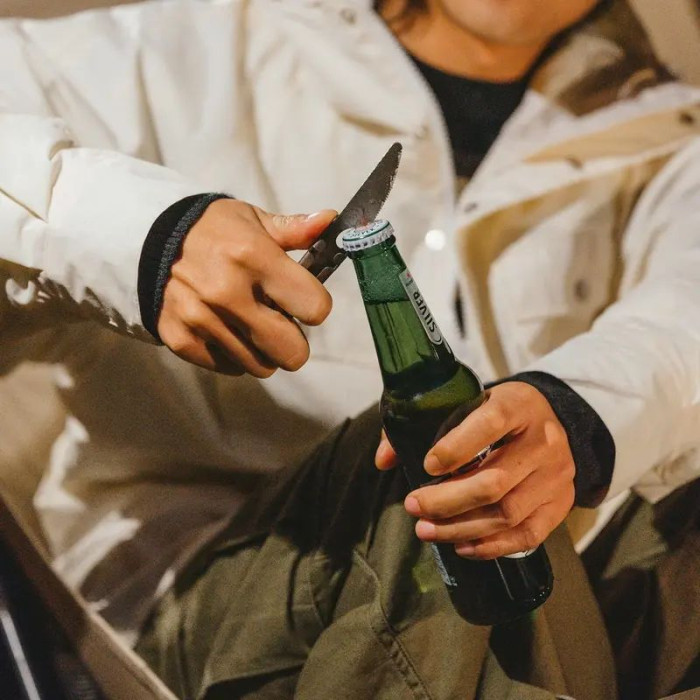 Набор столовых приборов (ложка, вилка, нож) из титана Naturehike CNH22CJ017, серый с мешочком  