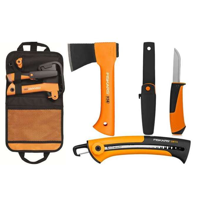 Набор подарочный Fiskars Camping Set (топор + нож + пила + сумка) (1025439)  