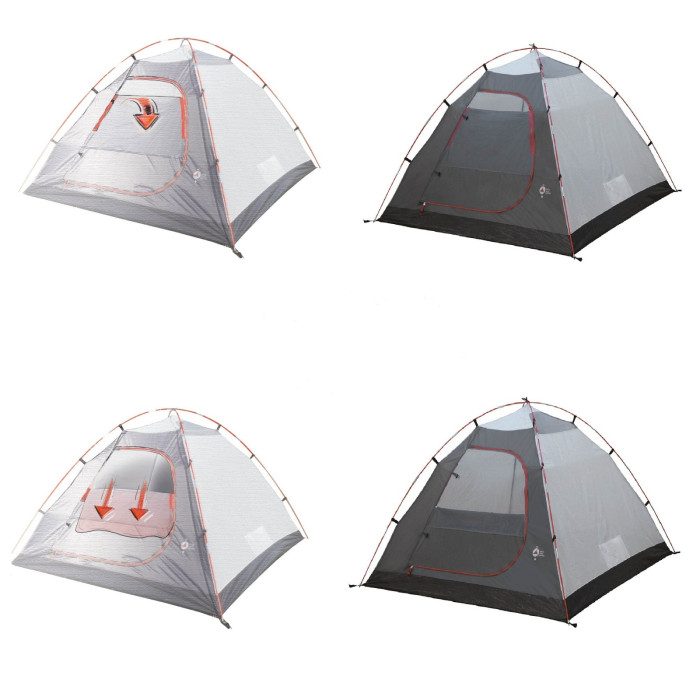 Палатка High Peak Kira 4.0 Nimbus серый (10373)  