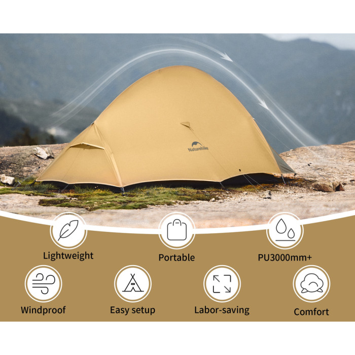 Палатка сверхлегкая двухместная Naturehike Cloud Up Pro CNK2350WS020, коричневая  