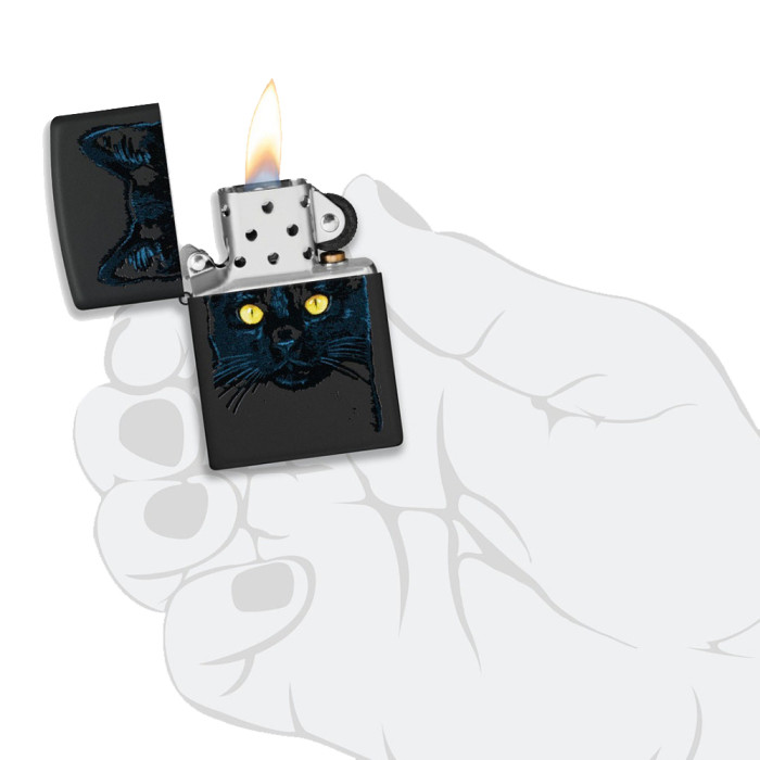 Зажигалка  Zippo 218 2022PFF Black Cat Design 48491  