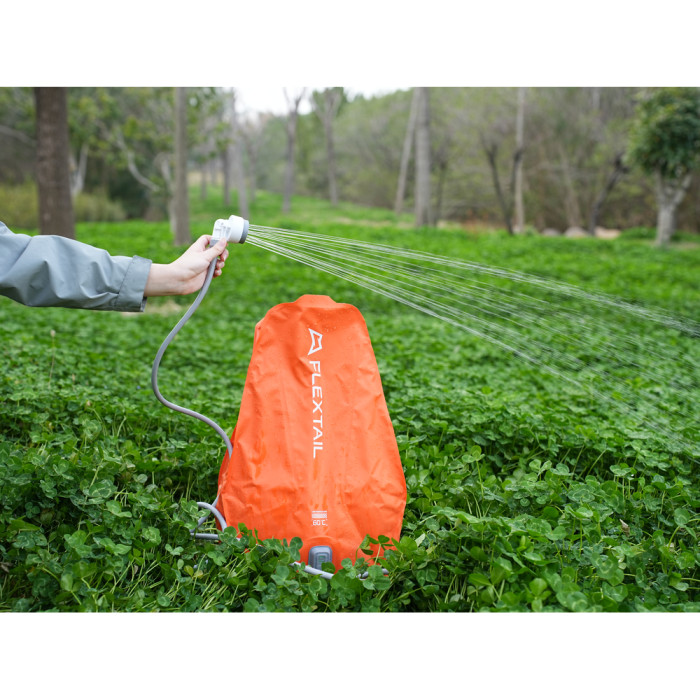 Душ портативный с емкостью и насосом Flextail Tiny Shower Bag, 20л, оранжевый  