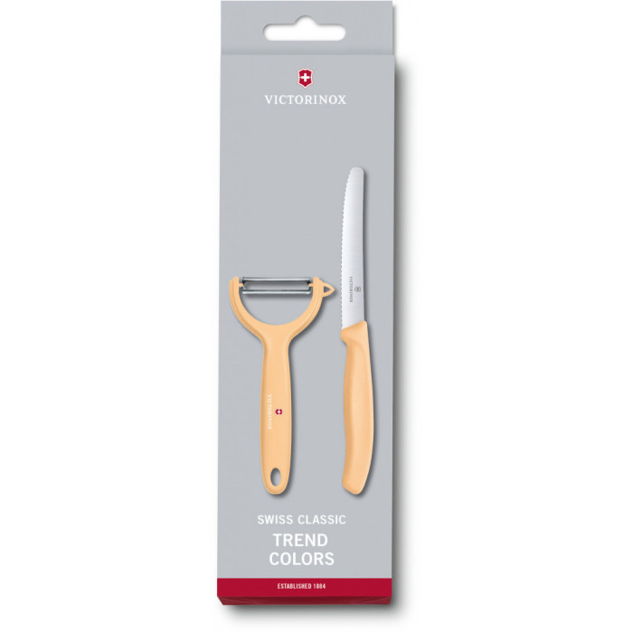 Набор кухонный Victorinox SwissClassic Paring Set (нож, овощечистка Tomato and Kiwi), оранжевый  