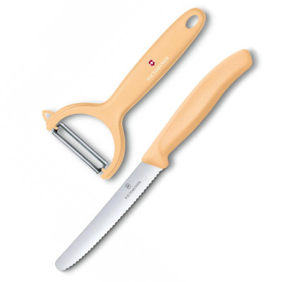 Набор кухонный Victorinox SwissClassic Paring Set (нож, овощечистка Tomato and Kiwi), оранжевый