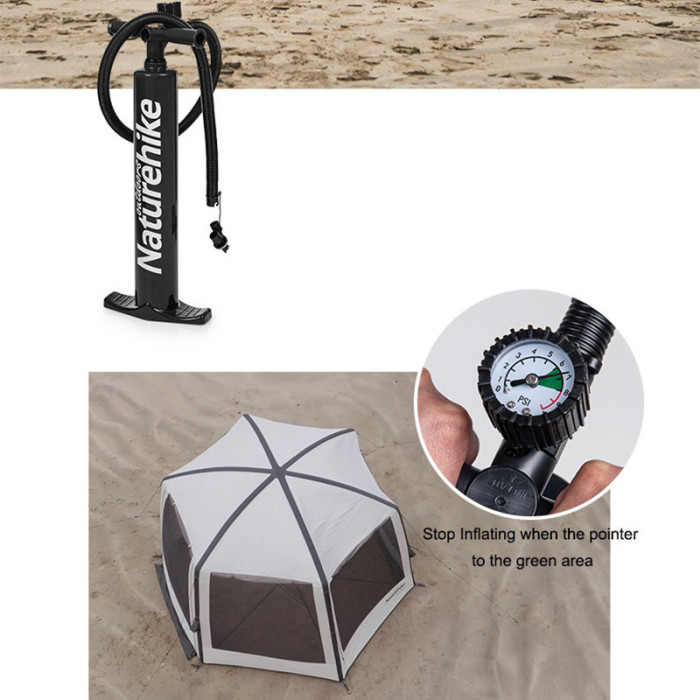 Тент для кемпинга Naturehike Hexagon Inflatable NH20TM002 380*329*220 (повреждение/спускает воздух)  