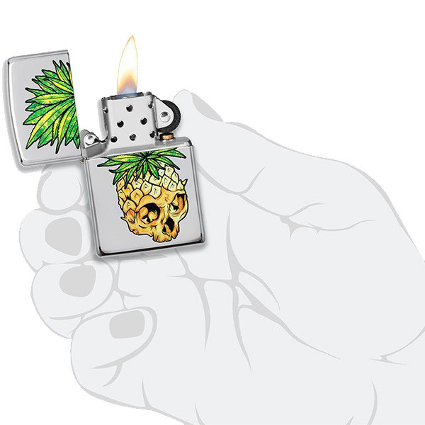 Зажигалка Zippo 250 Leaf Skull Pineapple (49241)  