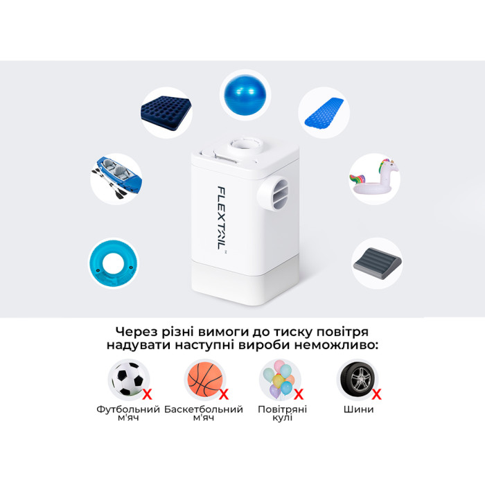 Насос-фонарь-powerbank кемпинговый Flextail Max Pump 2 Plus, белый  