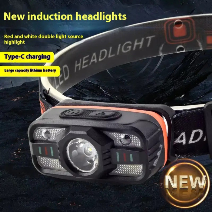 Фонарь налобный Police WH-0188-XPE+SMD, Motion Sensor, Li-Ion аккумулятор, ЗУ Type-C  