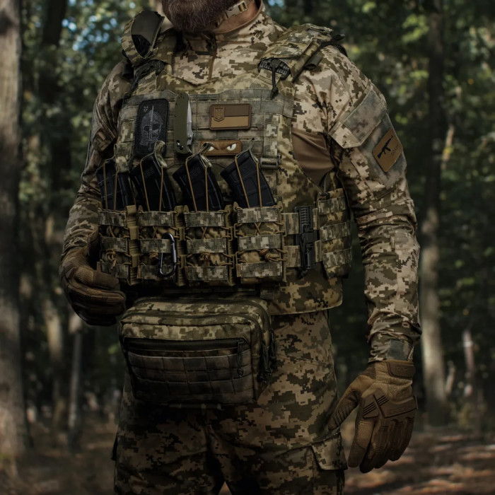 Подсумок Ukrarmor одинарный (пластиковый) для магазина АК/AR Пиксель  