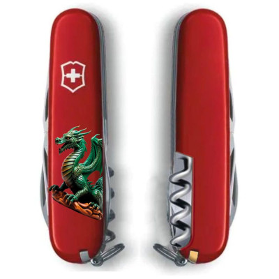 Складной нож Victorinox SPARTAN ZODIAC Зеленый дракон на дереве 1.3603.Z3350u