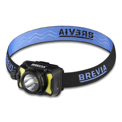 Фонарь налобный BREVIA 600Lm, 3W CREE XPG+COB, 1200mAh/3xAAA, White/Red (14450ERBX1)