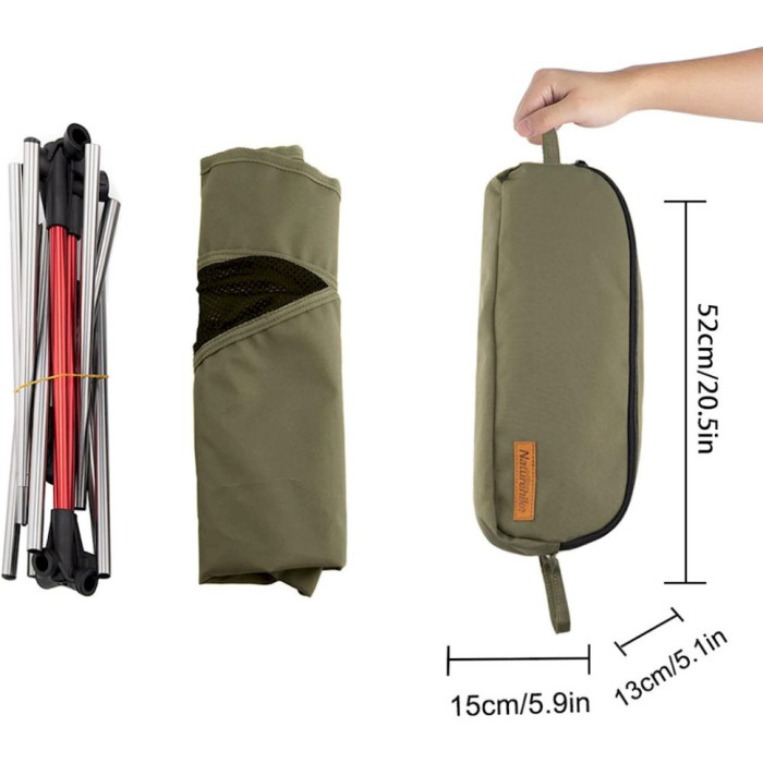 Кресло складное Naturehike NH20JJ036, темно-зеленое  