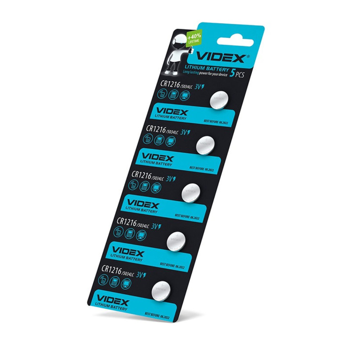 Батарейки литиевая Videx СR 1216 5pcs BLISTER CARD  