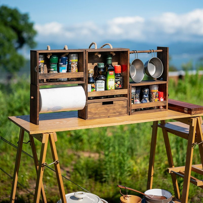 Этажерка с полками Naturehike CNH22JU018, натуральное дерево  