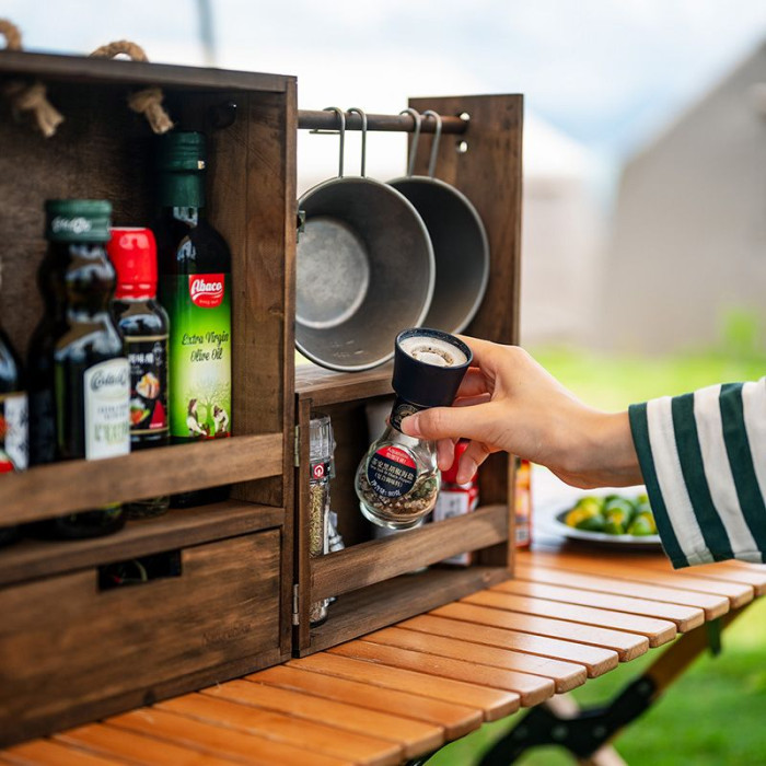 Этажерка с полками Naturehike CNH22JU018, натуральное дерево  