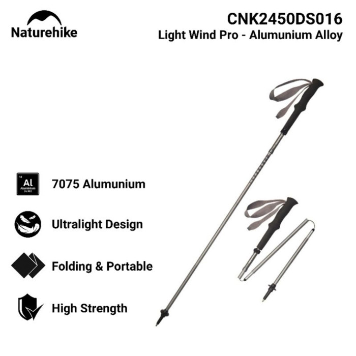 Трекинговая палка Naturehike CNK2550DS016, 57-120 см, зеленая  