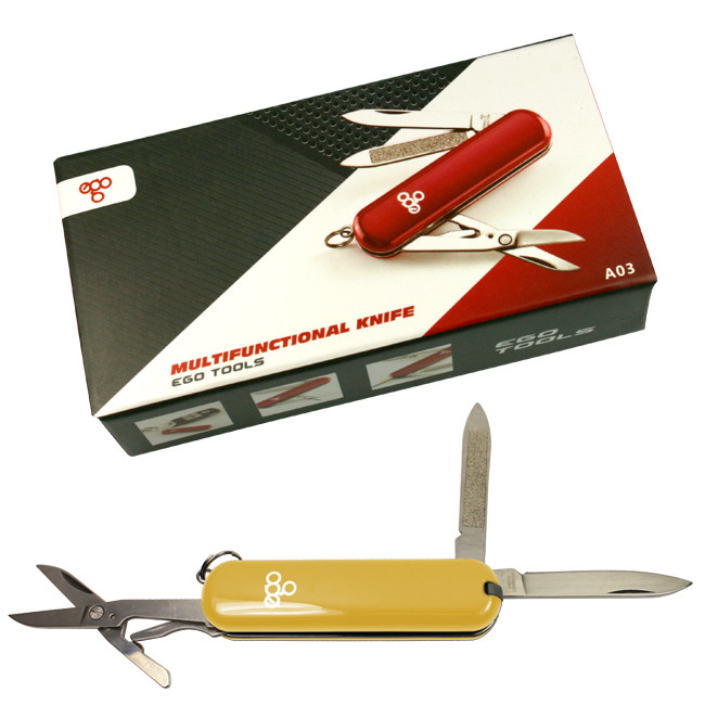 Нож Ego A03 брелок, желтый  