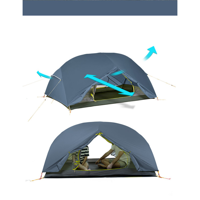 Палатка двухместная ультралегкая Naturehike Mongar UL NH19M002-J, синий  
