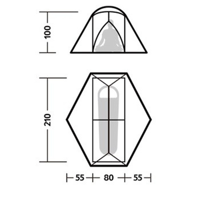 Палатка одноместная ультралегкая Naturehike Mongar UL CNK2550WS016, серая  