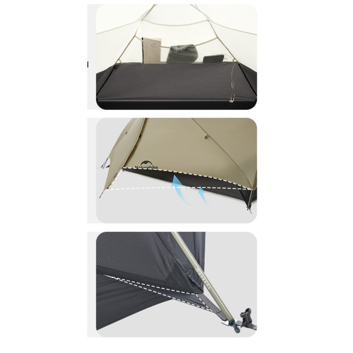 Палатка одноместная ультралегкая Naturehike Mongar UL CNK2550WS016, серая  
