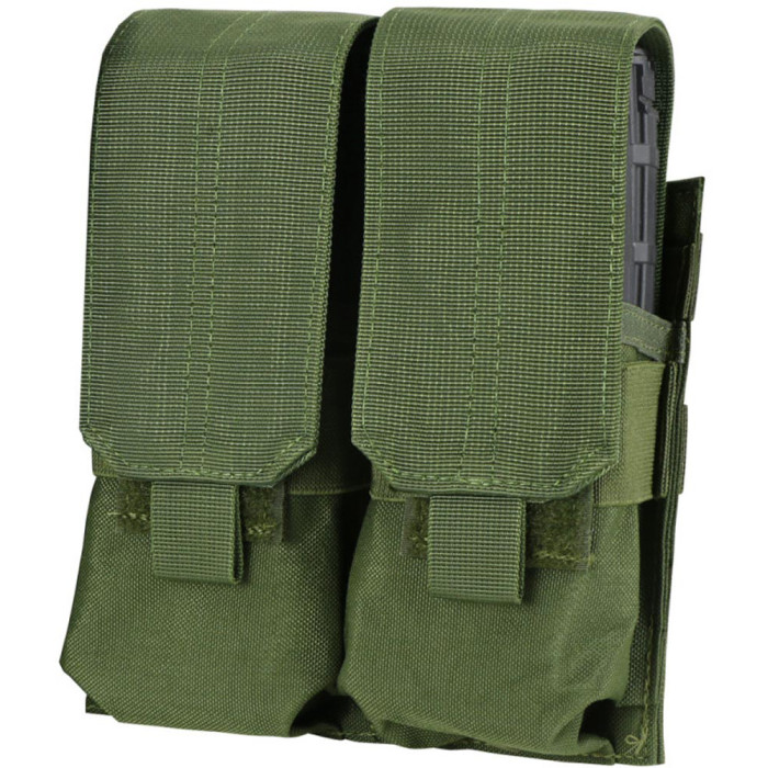Подсумок Condor DOUBLE M4 MAG для 2-х магазинов, закрытый, олива 
