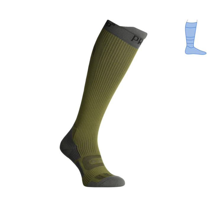 Компрессионные гольфы защитные летние Protector LongDry+ PRO серо-зеленые M 40-43  