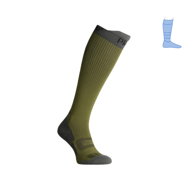 Компрессионные гольфы защитные летние Protector LongDry+ PRO серо-зеленые M 40-43  