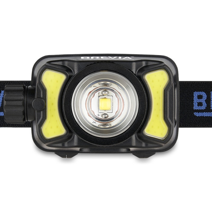 Фонарь налобный BREVIA 600Lm, 3W CREE XPG+COB, 1200mAh/3xAAA, Zoom, White/Red (14500ERBX1)  
