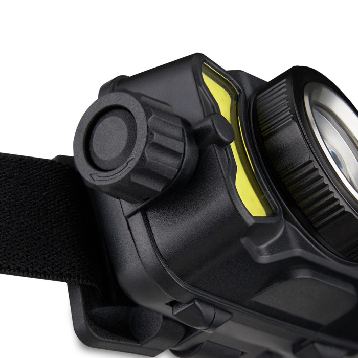 Фонарь налобный BREVIA 600Lm, 3W CREE XPG+COB, 1200mAh/3xAAA, Zoom, White/Red (14500ERBX1)  