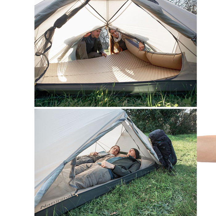 Коврик самонадувающийся с подушкой Naturehike NH15Q002-D, 25мм, бежевый  