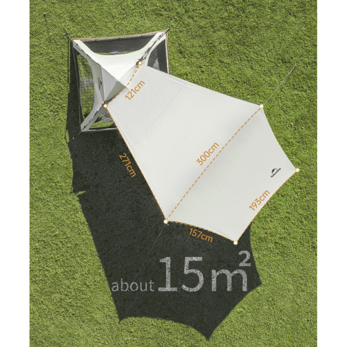 Палатка трехместная автоматическая с тентом Naturehike Ango CNK2550WS010, S, серая  