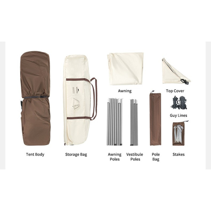 Палатка трехместная автоматическая с тентом Naturehike Ango CNK2550WS010, S, серая  