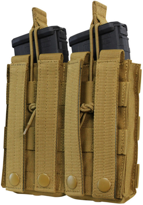 Подсумок Condor DOUBLE M4/M16 MAG для 2-х магазинов, открытый, койот  
