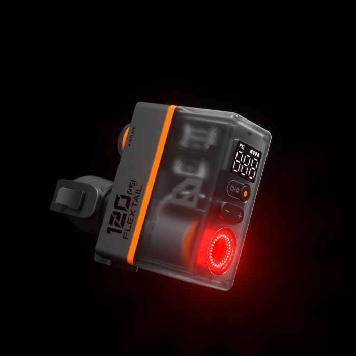 Велосипедный мини насос-задняя фара Flextail Tiny Tire Pump ACS, черный  