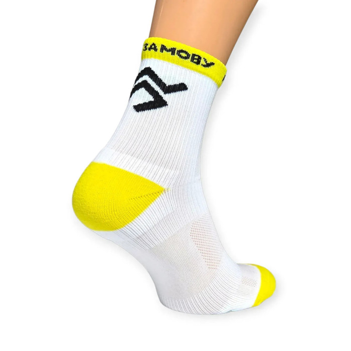Компрессионные носки защитные летние Protector ShortDry Ultra желто-белые БЕГУ ЗА ЯЗЫК L 44-47  