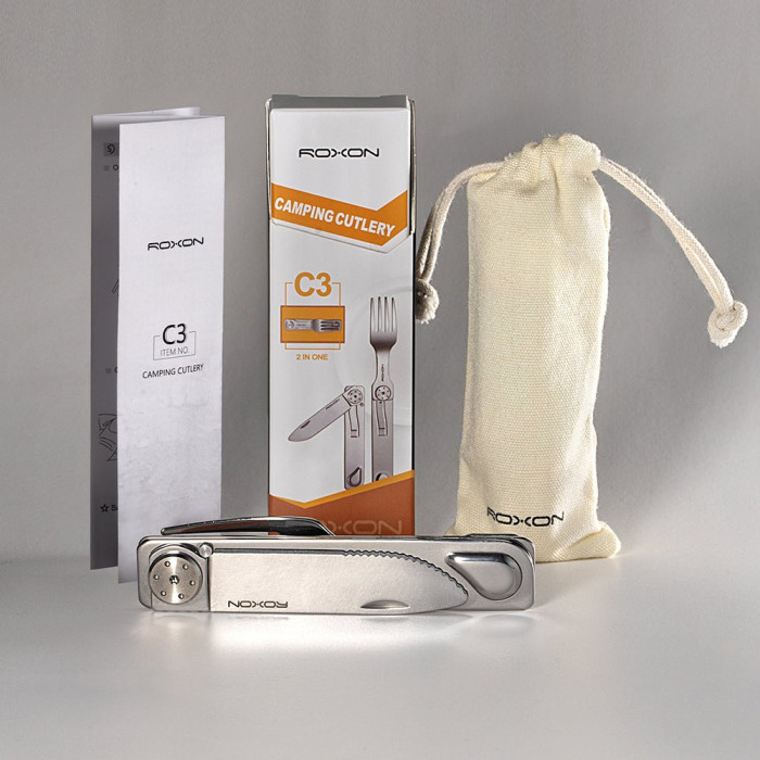 Набор столовых приборов Roxon C3 2в1 (нож, вилка), нержавеющая сталь, магнитное соединение  