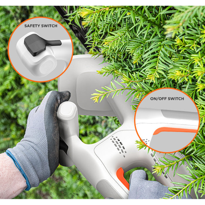 Аккумуляторный кусторез Litheli, питание от павербанка (УМБ Litheli Power Bank 10000 mAh, 45 W, 2А в комплекте)  