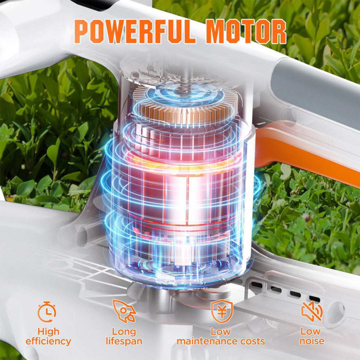 Аккумуляторный кусторез Litheli, питание от павербанка (УМБ Litheli Power Bank 10000 mAh, 45 W, 2А в комплекте)  