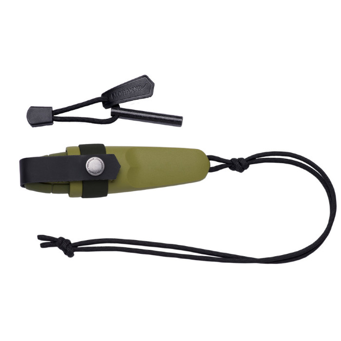 Нож Morakniv Eldris, нержавеющая сталь, шнурок, огниво, (зеленый)  