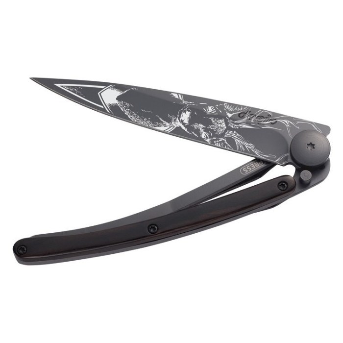 Нож Deejo Tattoo Wood Black 37 g, Granadilla , "Deer"  