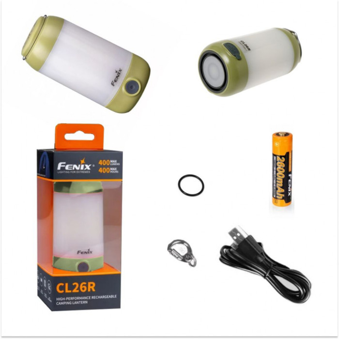 Кемпинговый фонарь Fenix CL26R (зеленый), 400 лм.  